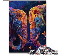 Jigsaw Puzzles for Adults 1000 Piece Puzzle Couple Elephants, for 14+ Challenging Game As A Gift for The Whole Family And Friends (Size 26x38cm)