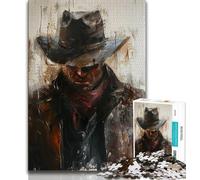 Jigsaw Puzzles for Adults 1000 Piece Puzzle Cowboy Hat,Stress Reliever Difficult Challenge Is Ideal As Gifts for The Whole Family 75x50cm