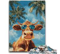 Jigsaw Puzzles for Adults 1000 Piece Puzzle Cows at The Seaside for And from 14 Years And over Play Toys Because It Is Ideal As A Gift for The Whole Family 26x38cm