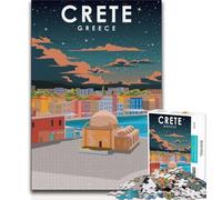 Jigsaw Puzzles for Adults 1000 Piece Puzzle Crete Greece Travel Art,Help The Brain Exercise Addictive Toys to Cultivate Patience Artists Collection,Fine Art (75x50cm)