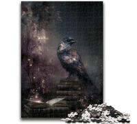 Jigsaw Puzzles for Adults 1000 Piece Puzzle Crow Standing on A Book for And from 14 Years And over Play Toys Because It Is Ideal As A Gift for The Whole Family 26x38cm