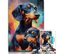 Jigsaw Puzzles for Adults 1000 Piece Puzzle Dachshund Family,Challenging Game And Family Play Birthday Present,Gifts,Wall Art (75x50cm)