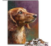 Jigsaw Puzzles for Adults 1000 Piece Puzzle Dachshund Oil Painting, Educational Toys for Is Ideal As A Gift for The Whole Family for And 14 Years Old (Size 50x75cm)