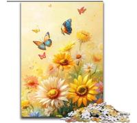 Jigsaw Puzzles for Adults 1000 Piece Puzzle Daisies And Butterflies Learning Educational Toys Family Games Educational Game for Birthday, Chrismas 26x38cm