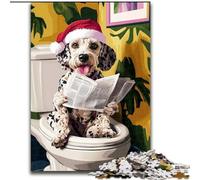 Jigsaw Puzzles for Adults 1000 Piece Puzzle Dalmatian on The Toilet, Educational Toys for Is Ideal As A Gift for The Whole Family for And 14 Years Old (Size 50x75cm)