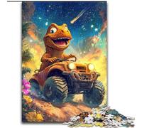 Jigsaw Puzzles for Adults 1000 Piece Puzzle Dinosaur Driving A Car, Suitable for People Aged 14 And Above Challenging To Complete But Fun And Humorous Great Gift 26x38cm