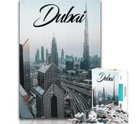 Jigsaw Puzzles for Adults 1000 Piece Puzzle Dubai,Stress Reliever Difficult Challenge Every Piece Is Unique - Challenging Family Fun Game (38x26cm)
