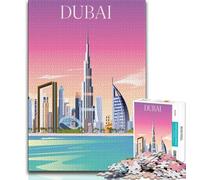Jigsaw Puzzles for Adults 1000 Piece Puzzle Dubai,Stress Reliever Difficult Challenge Every Piece Is Unique - Challenging Family Fun Game (75x50cm)