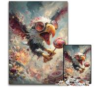 Jigsaw Puzzles for Adults 1000 Piece Puzzle Eagle Eating Lollipop Wooden Puzzles Stress Reliever Staycation Kill Time, A Work of Art for And Age 14 50X75CM