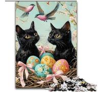 Jigsaw Puzzles for Adults 1000 Piece Puzzle Easter Cat, for Educational Game Challenge Toy Enhance Memory for Age 14 (size 50x75cm)