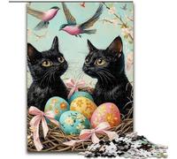 Jigsaw Puzzles for Adults 1000 Piece Puzzle Easter Cat,Stress Reliever Difficult Challenge Is Ideal As Gifts for The Whole Family 38x26cm