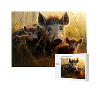 Jigsaw Puzzles for Adults 1000 Piece, Puzzle Educational Games, Challenging Puzzle Game for The Whole for Women, Gifts for Men, DIY Craft Puzzles for Home Decoration Gifts, Theme: Wild Boar C-888