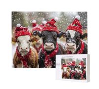 Jigsaw Puzzles for Adults 1000 Piece, Puzzle Educational Games, Challenging Puzzle Game for The Whole for Women, Gifts for Men, DIY Craft Puzzles for Home Decoration Gifts, Theme: Christmas Bull C-722