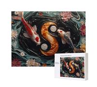Jigsaw Puzzles for Adults 1000 Piece, Puzzle Educational Games, Challenging Puzzle Game for The Whole for Women, Gifts for Men, DIY Craft Puzzles for Home Decoration Gifts, Theme: Flowers Koi C-335