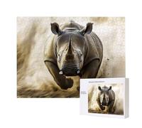 Jigsaw Puzzles for Adults 1000 Piece, Puzzle Educational Games, Challenging Puzzle Game for The Whole for Women, Gifts for Men, DIY Craft Puzzles for Home Decor Gifts, Theme: Animal Rhinoceros C-171