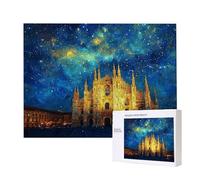 Jigsaw Puzzles for Adults 1000 Piece, Puzzle Educational Games, Challenging Puzzle Game for The Whole for Women, Gifts for Men, DIY Craft Puzzles for Home Decor Gifts, Theme: Starry Sky Church C-846
