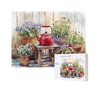 Jigsaw Puzzles for Adults 1000 Piece, Puzzle Educational Games, Challenging Puzzle Game for The Whole for Women, Gifts for Men, DIY Craft Puzzles for Home Decor, Theme: Wooden Stool Black Tea Pot C530