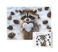 Jigsaw Puzzles for Adults 1000 Piece, Puzzle Educational Games, Challenging Puzzle Game for The Whole for Women, Gifts for Men, DIY Craft Puzzles for Home Decoration Gifts, Theme: Winter Raccoon C-130