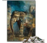Jigsaw Puzzles for Adults 1000 Piece Puzzle Elephant City, Train Your Brain And Hands Unique Birthday And Gifts for Age 14+ (Size 50x75cm)