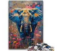 Jigsaw Puzzles for Adults 1000 Piece Puzzle Elephant Oil Painting for And from 14 Years And over Play Toys Because It Is Ideal As A Gift for The Whole Family 50x75cm
