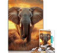 Jigsaw Puzzles for Adults 1000 Piece Puzzle Elephants at Sunset,Challenging Game And Family Play Birthday Present,Gifts,Wall Art (75x50cm)