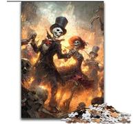 Jigsaw Puzzles for Adults 1000 Piece Puzzle Fantasy Mexican Skeleton Couple, Family Activity Enhance Love between Couples for Age 14+ (Size 26x38cm)