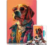 Jigsaw Puzzles for Adults 1000 Piece Puzzle Fashion Dog,Educational Family Game Wall Decoration Unique Birthday And Xmas Gifts (38x26cm)