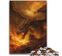 Jigsaw Puzzles for Adults 1000 Piece Puzzle Flame Dragon for And from 14 Years And over Play Toys Because It Is Ideal As A Gift for The Whole Family 26x38cm