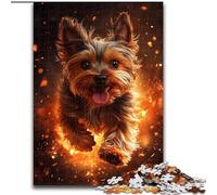 Jigsaw Puzzles for Adults 1000 Piece Puzzle Flame Yorkshire Terrier, Help The Brain Exercise Addictive Toys to Cultivate Patience Enhance Memory (Size 50x75cm)