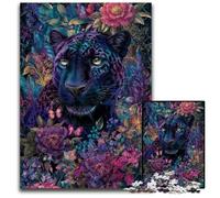 Jigsaw Puzzles for Adults 1000 Piece Puzzle Floral Black Panther Puzzle Intricate Design for Teenagers, DIY Decor, And Brain-Boosting Fun 26X38CM