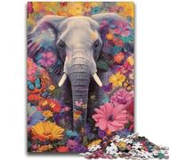 Jigsaw Puzzles for Adults 1000 Piece Puzzle Flowers And Elephants for And from 14 Years And over Play Toys Because It Is Ideal As A Gift for The Whole Family 26x38cm