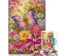Jigsaw Puzzles for Adults 1000 Piece Puzzle Flowers Butterfly,Help The Brain Exercise Addictive Toys to Cultivate Patience Artists Collection,Fine Art (38x26cm)