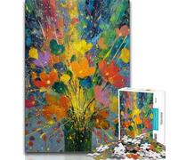 Jigsaw Puzzles for Adults 1000 Piece Puzzle Flowers in A Vase Painting,Family Game Stress Reliever Difficult Challenge Enhance Love between Couples (75x50cm)