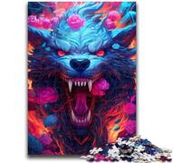 Jigsaw Puzzles for Adults 1000 Piece Puzzle Flowers Mighty Wolf Stress Reliever Difficult Challenge Is Ideal As Gifts for The Whole Family 38x26cm
