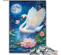Jigsaw Puzzles for Adults 1000 Piece Puzzle Flowers Swan,Artistic Wall Decor & Birthday Gift Idea for Friends,Home Office 50x75cm