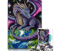 Jigsaw Puzzles for Adults 1000 Piece Puzzle Flying Dragon Standing on Earth,Family Game Stress Reliever Difficult Challenge Enhance Love between Couples (38x26cm)