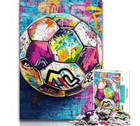 Jigsaw Puzzles for Adults 1000 Piece Puzzle Football Graffiti,Educational Family Game Wall Decoration Unique Birthday And Xmas Gifts 75x50cm