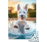 Jigsaw Puzzles for Adults 1000 Piece Puzzle for Teenager Schnauzer Jigsaw Puzzle Wooden Jigsaw Gift Suitable Family Friends Puzzles 1000pcs (75x50cm)