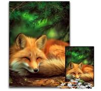Jigsaw Puzzles for Adults 1000 Piece Puzzle Forest Fox Cardboard Puzzles Stress Reliever Staycation Kill Time, A Work of Art for And Age 14 26X38CM