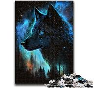 Jigsaw Puzzles for Adults 1000 Piece Puzzle Forest Night Sky Wolf Help The Brain Exercise Addictive Toys to Cultivate Patience Perfect Decoration 50x75cm