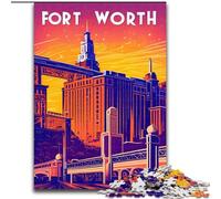 Jigsaw Puzzles for Adults 1000 Piece Puzzle Fort Worth, Suitable for Ages 14 And Up Home Educational Games DIY Toys Artwork Gift 26x38cm
