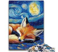Jigsaw Puzzles for Adults 1000 Piece Puzzle Fox Night Sky for And from 14 Years And over Play Toys Because It Is Ideal As A Gift for The Whole Family 50x75cm