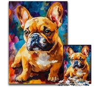 Jigsaw Puzzles for Adults 1000 Piece Puzzle French Bulldog Cardboard Puzzles Stress Reliever Staycation Kill Time, A Work of Art for And Age 14 26X38CM