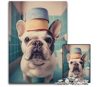 Jigsaw Puzzles for Adults 1000 Piece Puzzle French Bulldog Plays with Toilet Paper Cardboard Jigsaw Puzzles Learning Educational Toys,is Ideal As Gifts for The Whole Family for Ages 14+ 26X38CM
