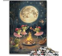 Jigsaw Puzzles for Adults 1000 Piece Puzzle Frog Bonfire Party, Suitable for People Aged 14 And Above Challenging To Complete But Fun And Humorous Great Gift 50x75cm