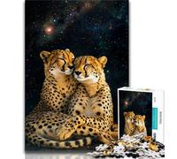Jigsaw Puzzles for Adults 1000 Piece Puzzle Galaxy Cheetah,Family Activity Fun at Home Activities,Birthday Present,Travel Gifts (75x50cm)