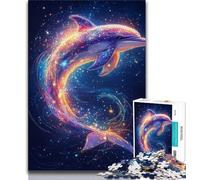 Jigsaw Puzzles for Adults 1000 Piece Puzzle Galaxy Dolphin,Stress Reliever Difficult Challenge Is Ideal As Gifts for The Whole Family 75x50cm