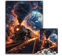 Jigsaw Puzzles for Adults 1000 Piece Puzzle Galaxy Train Wooden Jigsaw Puzzles Family Game Night Fun, DIY Decorative Artwork 50X75CM