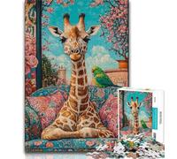 Jigsaw Puzzles for Adults 1000 Piece Puzzle Giraffe on The Sofa,Challenging Game And Family Play Birthday Present,Gifts,Wall Art (38x26cm)