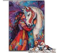 Jigsaw Puzzles for Adults 1000 Piece Puzzle Girl And Horse, Suitable for Ages 14 And Up Home Decor Deal As Gifts for The Whole Family (Size 26x38cm)